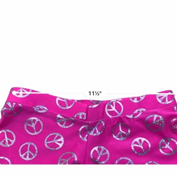 Womens Cheer Boy Cut Hot Dance Pants Pink Gray Peace Elastic Low Rise L New - Picture 3 of 6